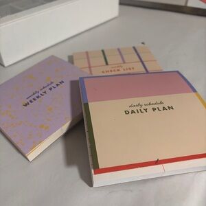 Kikkerland Inkerie Sticky Note Memo Pads - Weekly, Checklist, Daily - Set of 3